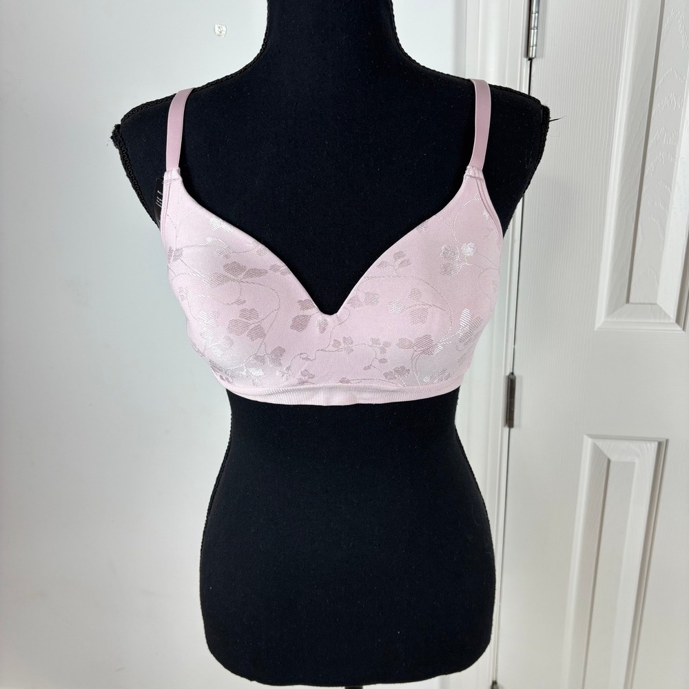 Bali Comfort Revolution Pink Floral Wirefree‎ Bra DF3643 Small NWT
